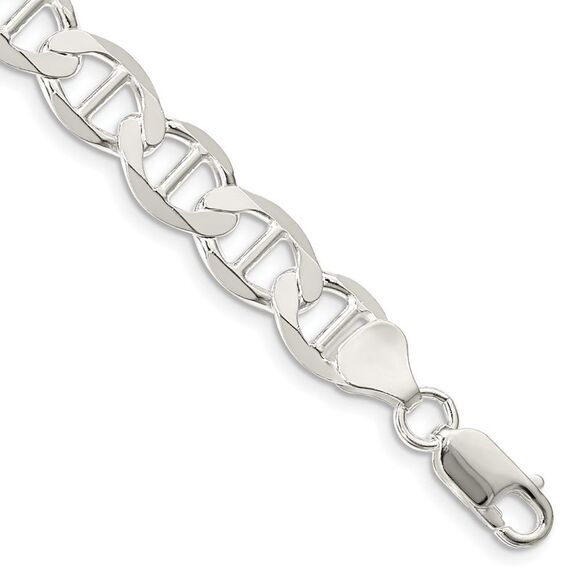 Kazi Luxury Sterling Silver 8.9mm Flat Anchor Chain